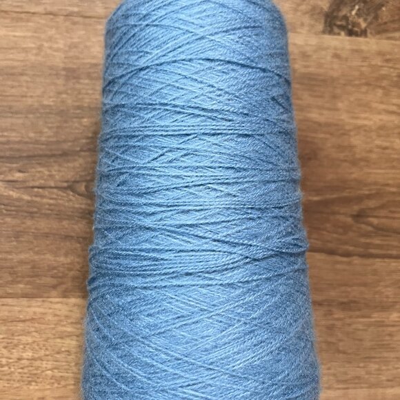Brushed Cotton Blend Fiber Blue Fingering Weight Yarn Cone - Picture 2 of 8